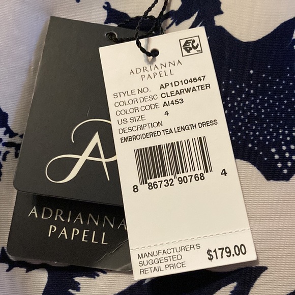 NWT Adrianna Papell ladies Lace Tea Length Dress size 4 - Picture 6 of 8